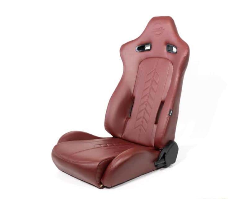 NRG — NRG Reclinable Sport Seats (Pair) The Arrow Maroon Vinyl w/ Pressed NRG logo w/ Maroon Stitch - view 3