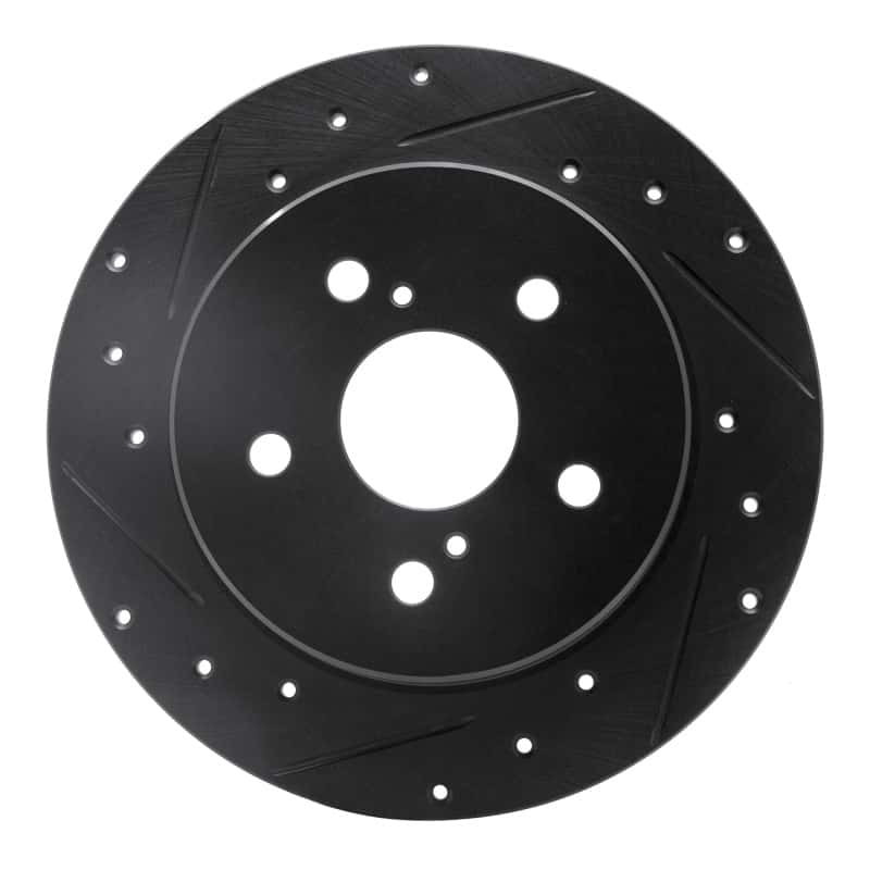 R1 Concepts — R1 2015-2025 Lexus NX200T Rear Left Drilled & Slotted Black Brake Rotor
R1 Brake Rotor Drill - view 1