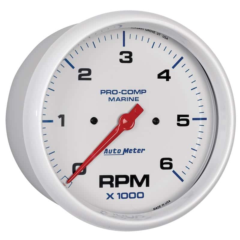 AutoMeter — Autometer Marine White Ultra-Lite 5in In-Dash Tachometer 0-6K RPM
GA 5" TACH 6KRPM MW - view 4