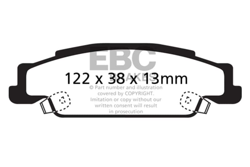 EBC — EBC 05-08 Pontiac Grand Prix 5.3 Redstuff Rear Brake Pads
Disc Brake Pad - view 1