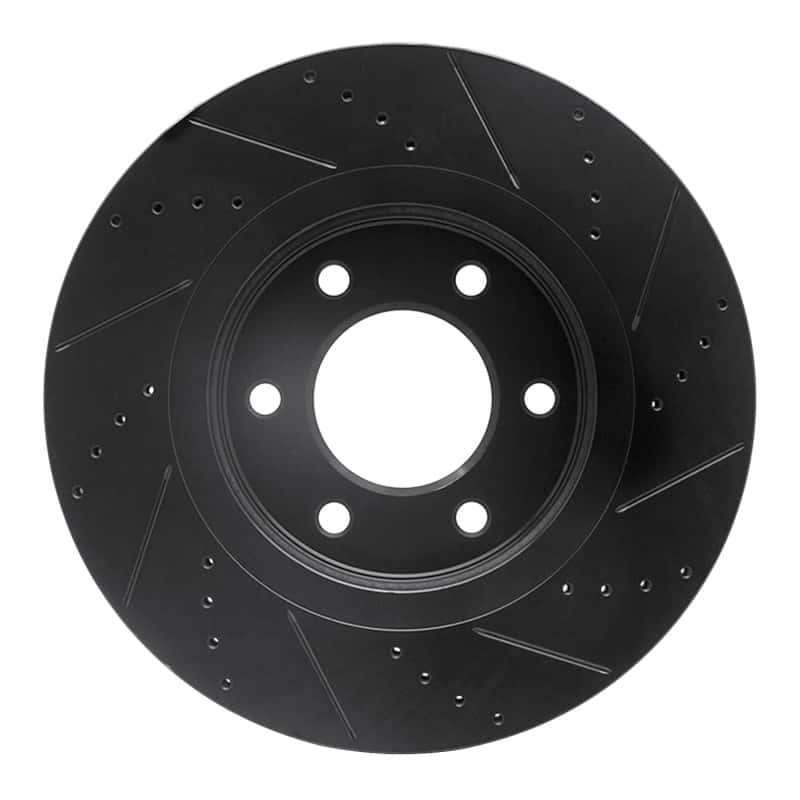 R1 Concepts — R1 07-24 Infiniti QX56 Front Left Drilled & Slotted Black Brake Rotor
R1 Brake Rotor Drill - view 5