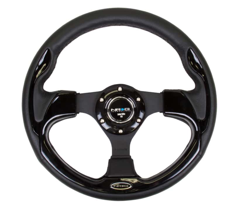 NRG — NRG Reinforced Steering Wheel (320mm) Blk w/Gloss Black Trim - view 1