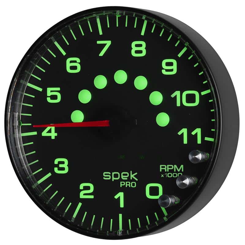AutoMeter — Autometer Spek-Pro Gauge Tachometer 5in 11K Rpm W/Shift Light & Peak Mem Black/Black
GA 5" 11KRPM BFB SPK - view 6