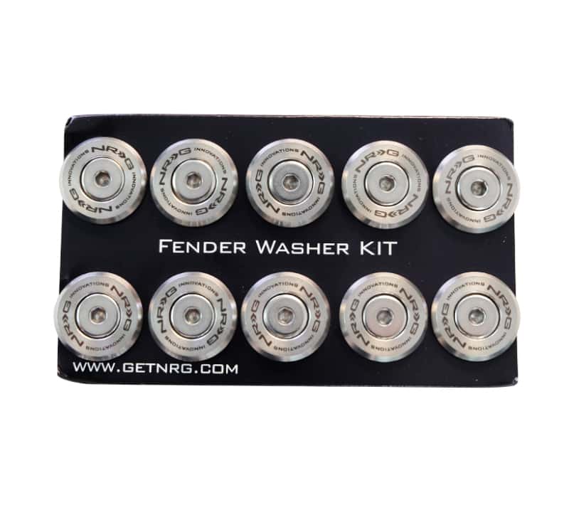 NRG — NRG M-Style Fender Washer Kit (TI Series) M6 Bolts For Plastic (Silver Wshr/Silver Scrw) - Set of 10 - view 1