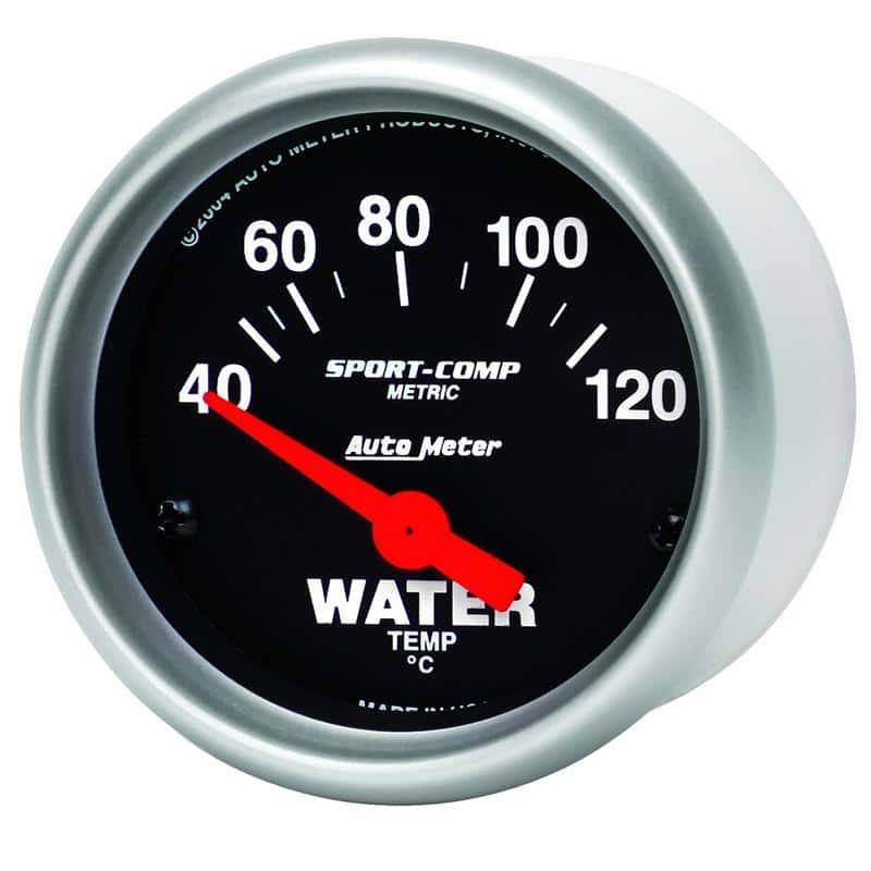AutoMeter — Autometer Sport-Comp 52mm 40-120 Degree Short Sweep Electronic Water Temperature Gauge
2" WATER TEMP, 40-12 - view 3