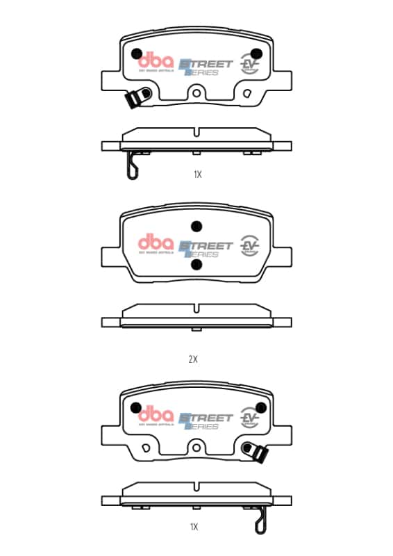 DBA — DBA 16-22 Tesla S Mando Rear Caliper (1 Piston) Rear Street Series Brake Pads
Brake Pad - view 1