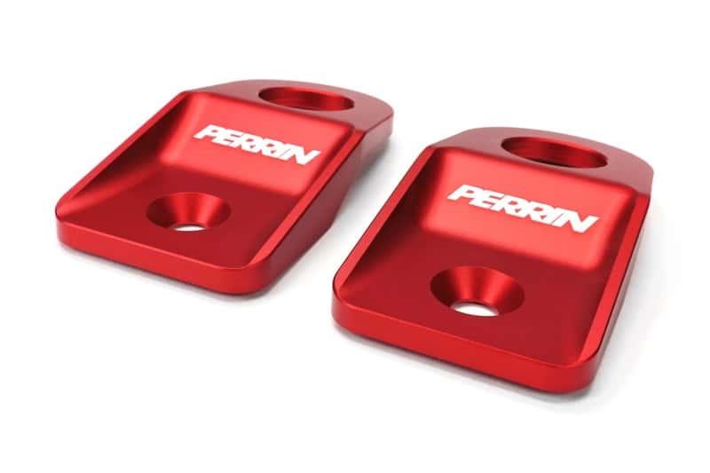 Perrin Performance — PERRIN 08-14 Subaru WRX/STI / 08-11 Impreza / 08-10 Outback Upper Radiator Bracket Set - Red - view 1