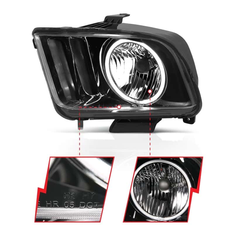 ANZO — ANZO 2005-2009 Ford Mustang Crystal Headlights w/ Halo Black (CCFL)
Head Light Set
HdLtSet - view 5