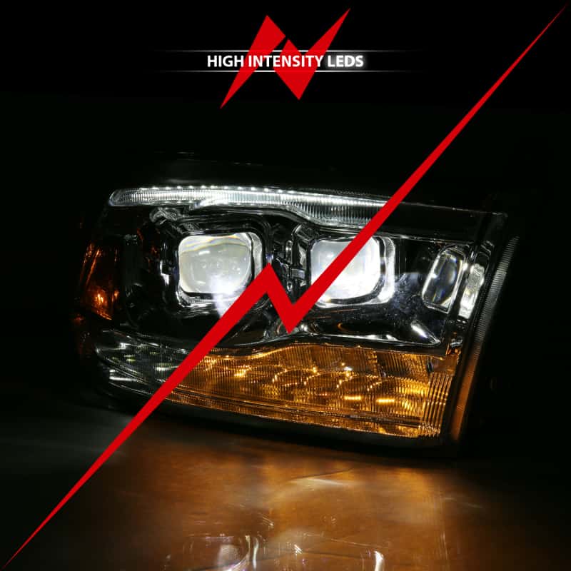 ANZO — ANZO 2009-2018 Dodge Ram 1500 Led Projector Plank Style Switchback H.L Halo Chrome Amber (OE Style)
Head Light Set - view 12