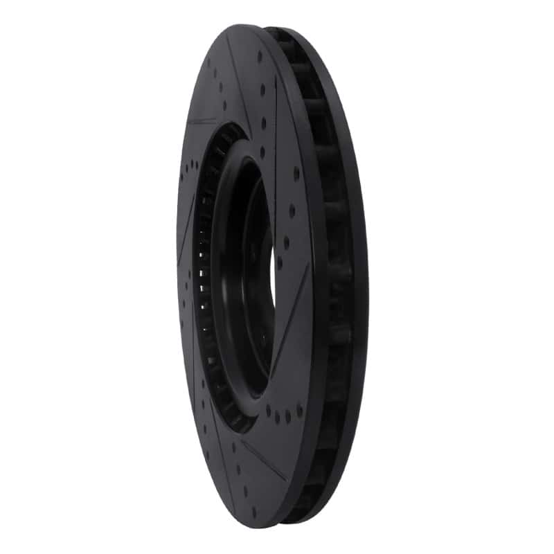 R1 Concepts — R1 08-15 Mitsubishi Lancer Front Left Drilled & Slotted Black Brake Rotor
R1 Brake Rotor Drill - view 4