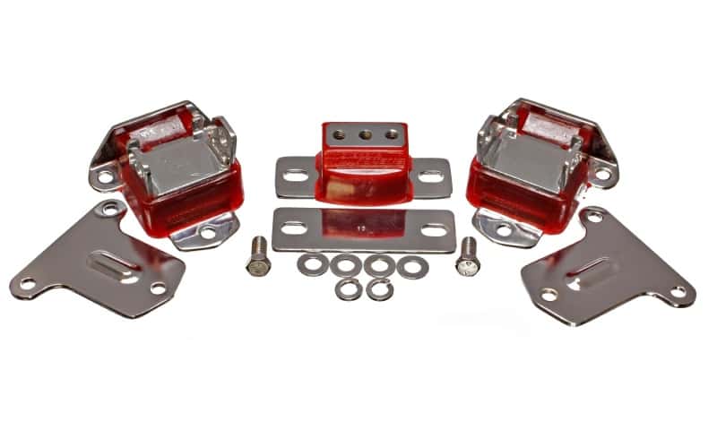 Energy Suspension — Energy Suspension 69-71 Camaro / 70-73 Monte Carlo Red Motor and Transmission Mounts; Chrome Finish
Mtr/TransMntSet - view 1