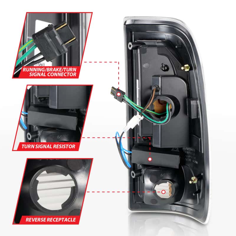 ANZO — ANZO 1997-2003 Ford F-150 LED Tail Lights w/ Light Bar Black Housing Smoke Lens
Tail Light Set - view 5