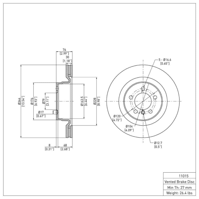 DFC — DFC 06-09 Land Rover Range Rover Front GeoSPEC Coated Rotor
DFC Brake Rotor - view 6
