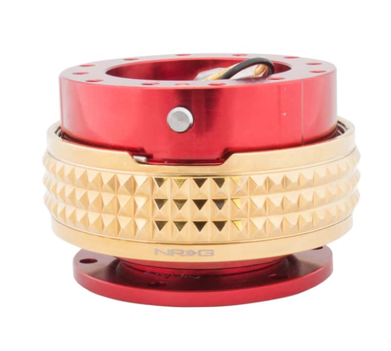 NRG — NRG Quick Release Kit - Pyramid Edition - Red Body / Chrome Gold Pyramid Ring - view 2