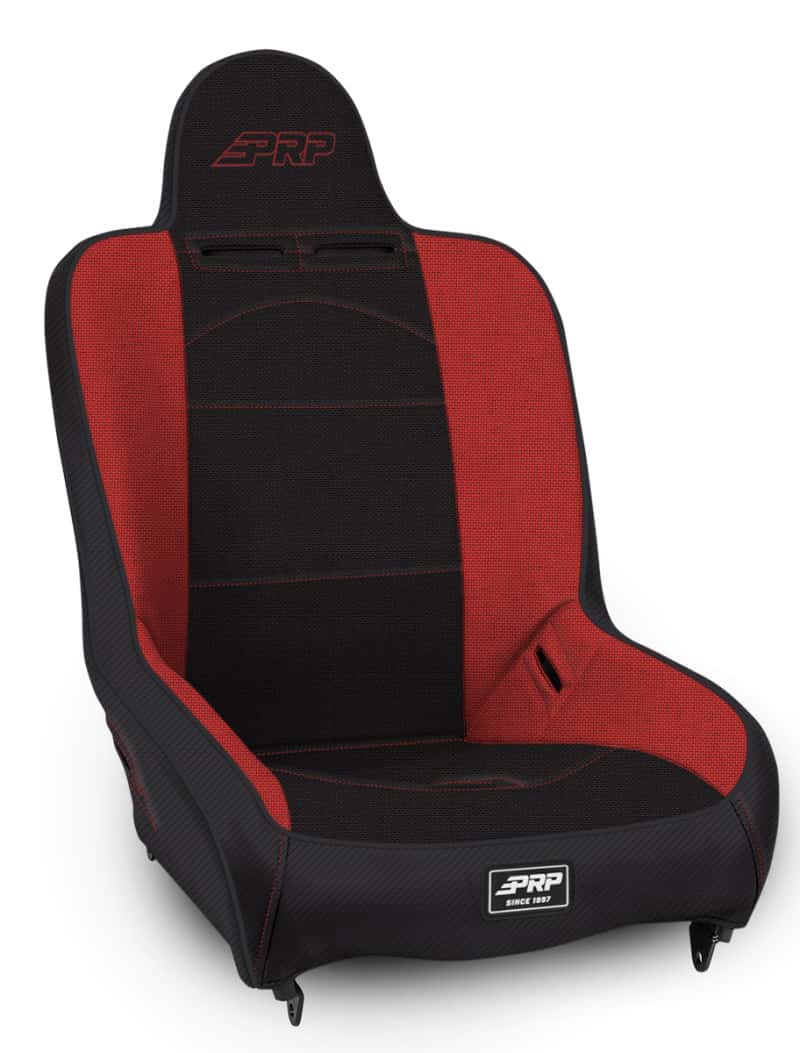 PRP Seats — PRP Premier High Back Suspension Seat (Two Neck Slots) - Black/Red - view 1