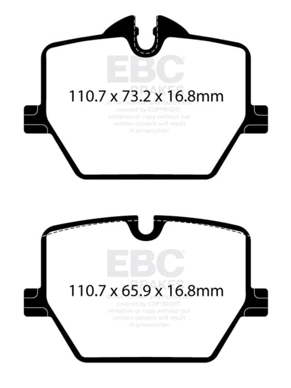 EBC — EBC 2019+ Toyota GR Supra (w/13.6in Rear Rotor) Redstuff Rear Brake Pads
Disc Brake Pad - view 6