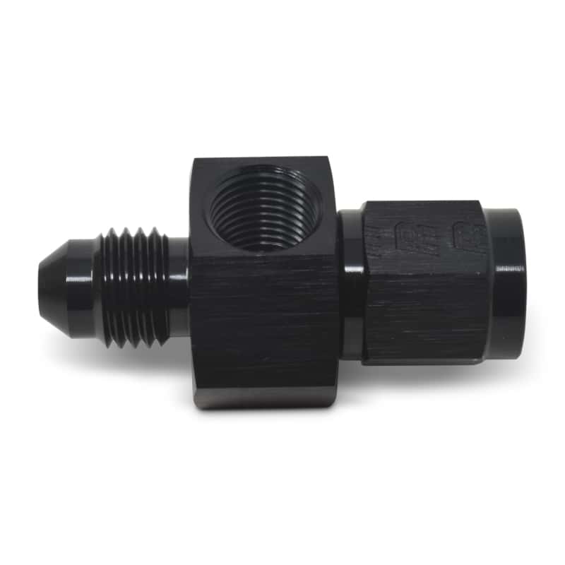 Russell — Russell Fuel Pressure Take Off -4 An Female To Male W/ 1/8in Npt Blk Anodize
Adapter Fitting - view 1