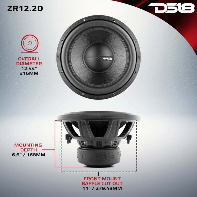 DS18 — DS18 12in 750 Watts RMS 2 ohm DVC ZR Subwoofer - view 2
