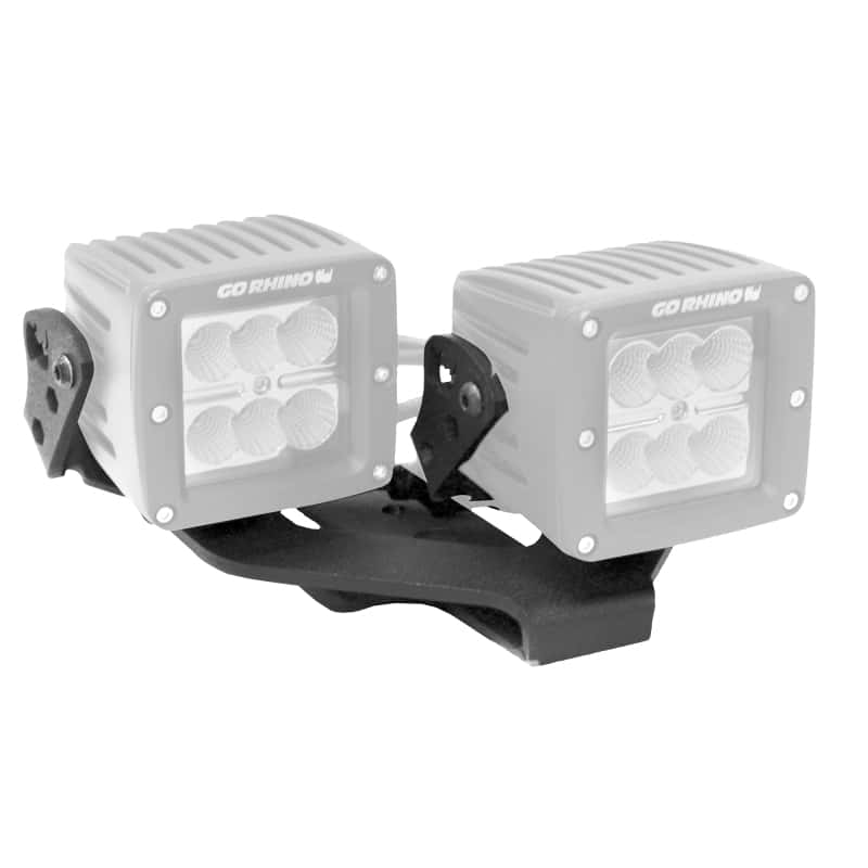 Go Rhino — Go Rhino 18-20 Jeep Wrangler JL/JLU/Gladiator JT Light Mount - Two 3in Cubes
Center Hood Mount - view 3