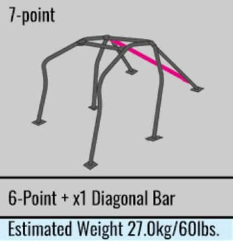Cusco — Cusco SFTY21 2-Passenger 7-Pt BLK Around Dash Roll Cage 89-96 Toyota MR2 (w/o T-Bar) (S/O No Cancel) - view 4