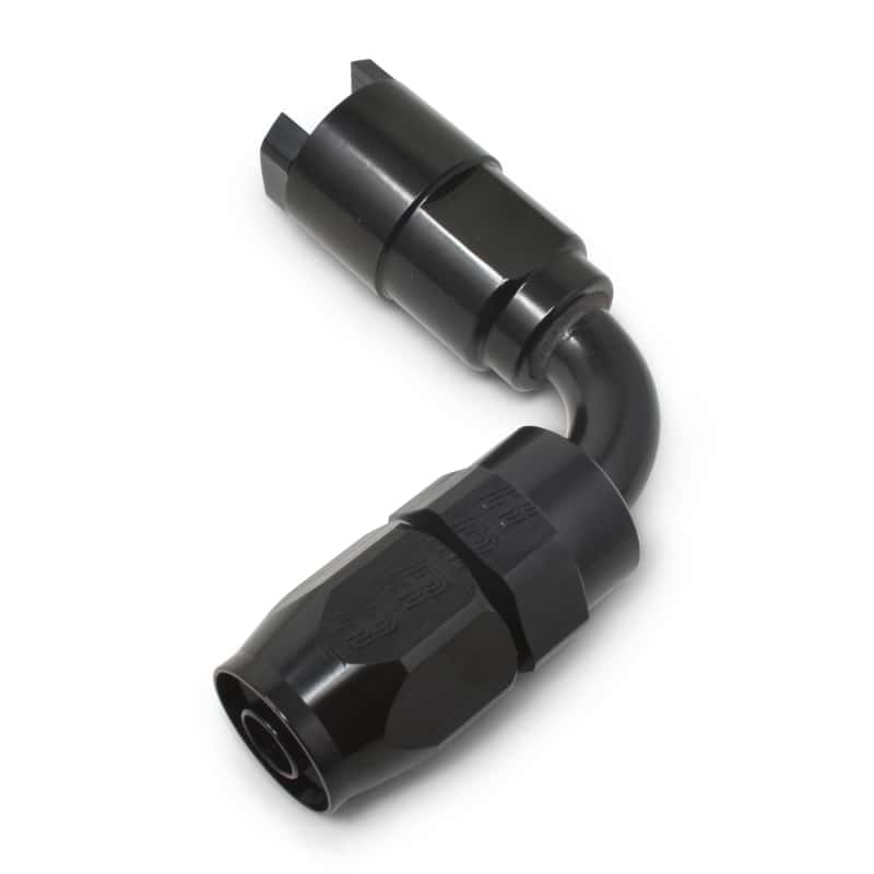 Russell — Russell Performance 3/8in SAE Quick Disc Female to -6 Hose Black 90 Degree Hose End
Hose End - view 4