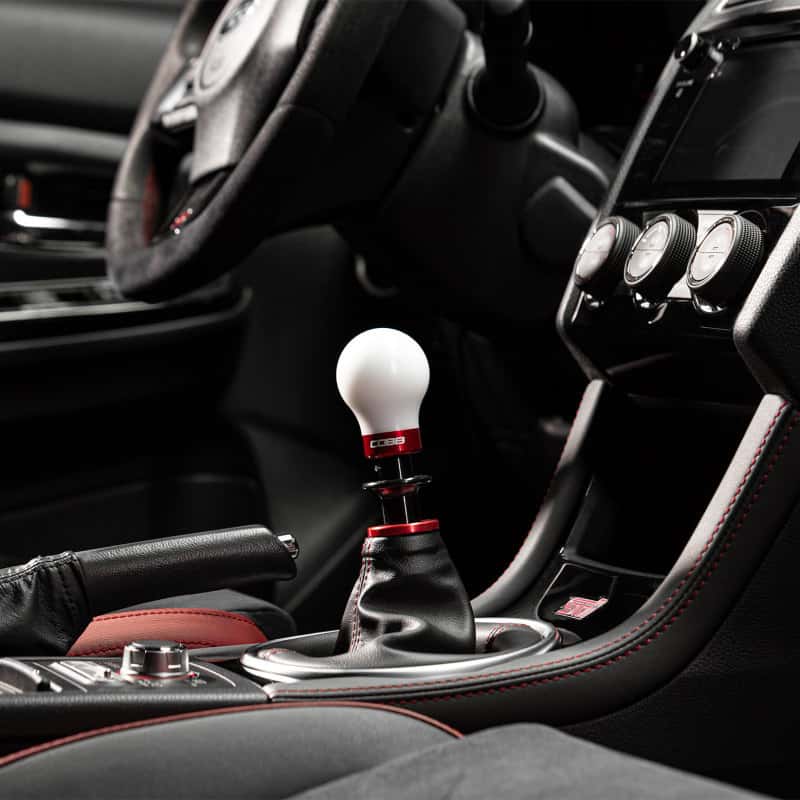 COBB — Cobb Subaru 6-Speed Weighted COBB Shift Knob - White (Incl. Both Red + Blk Collars) - view 4