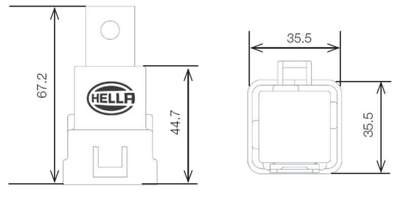 Hella — Hella Mini ISO Relay 12V SPDT w/ Mounting Bracket (Minimum Order Qty 150) - view 3