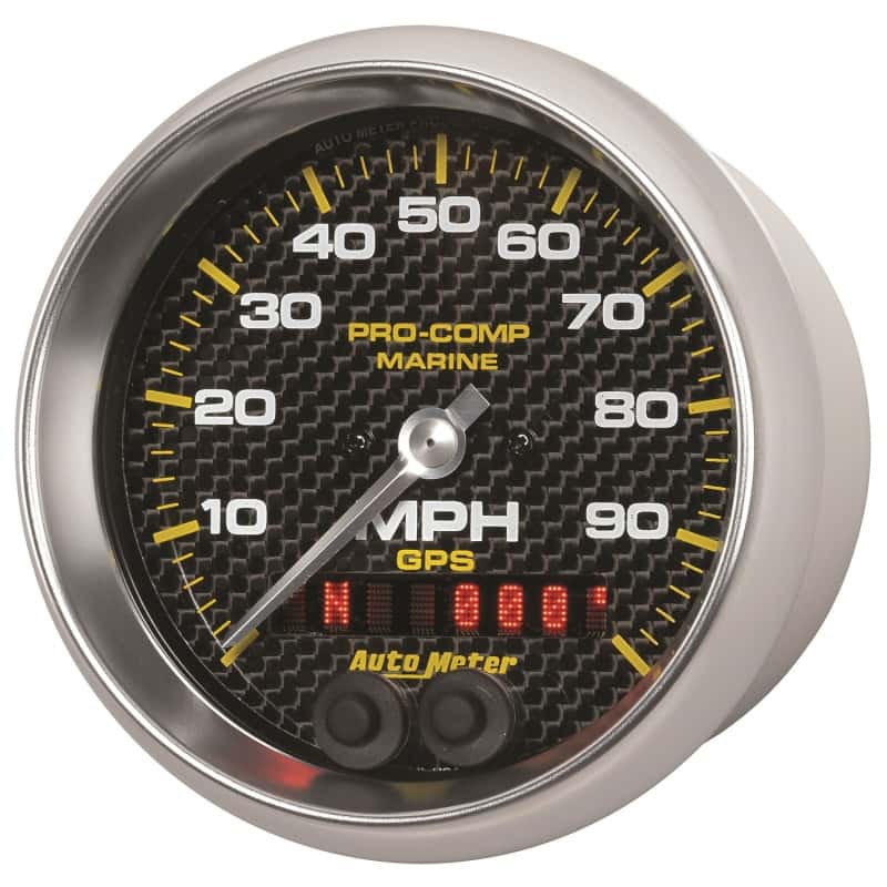 AutoMeter — Autometer Marine Carbon Fiber 3-3/8in 100MPH GPS Speedometer Gauge
3.4" SPD GPS 100 MCF - view 5