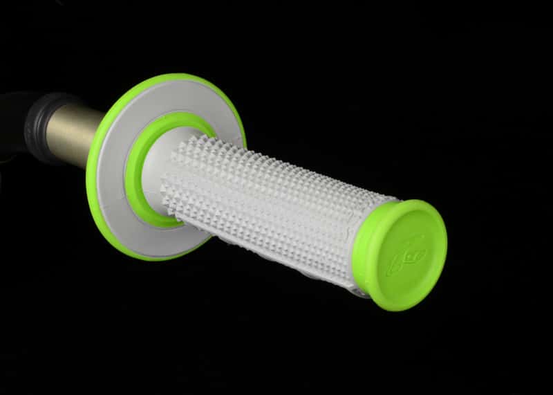 Renthal — Renthal MX Dual Compound Grips Tapered 1/2 Waffle - Grey/ Green - view 2