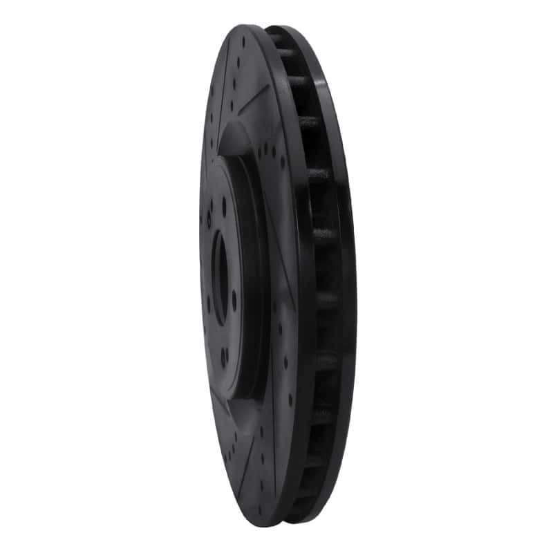 R1 Concepts — R1 08-15 Mitsubishi Lancer Front Left Drilled & Slotted Black Brake Rotor
R1 Brake Rotor Drill - view 2