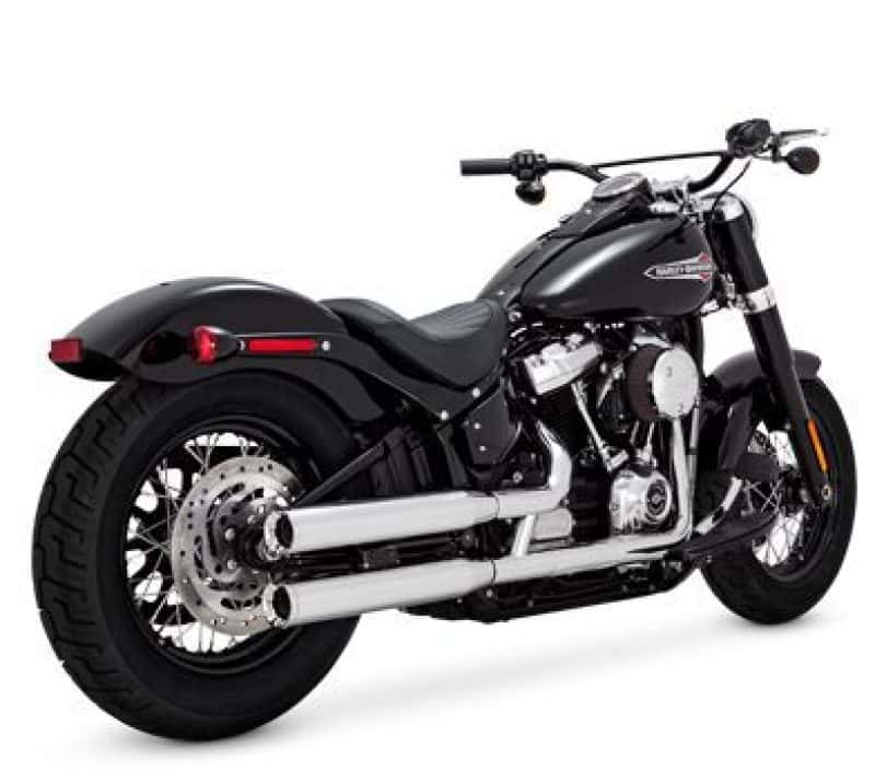 Vance and Hines — Vance & Hines HD Softail 18-22 Eliminator S/OS Chrome Slip-On Exhaust - view 1