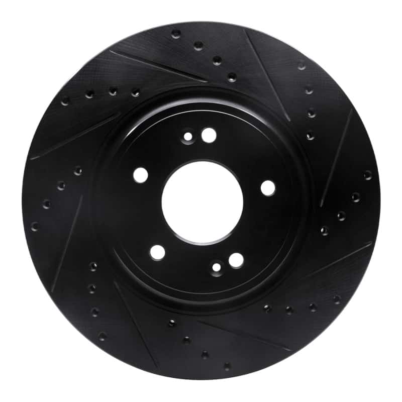 R1 Concepts — R1 18-23 Genesis G70 Front Right Drilled & Slotted Black Brake Rotor
R1 Brake Rotor Drill - view 1