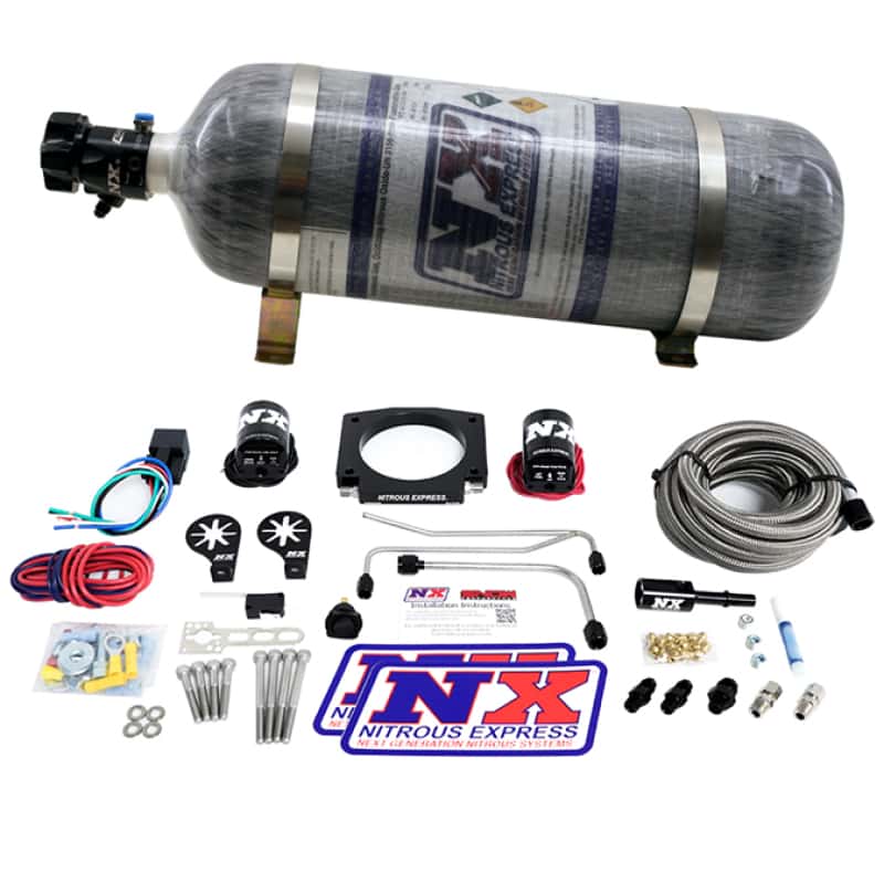 Nitrous Express — Nitrous Express LS Single Entry 90mm Plate Hardline System (50-400hp) w/12lb Bottle
Injection System Kit - view 1