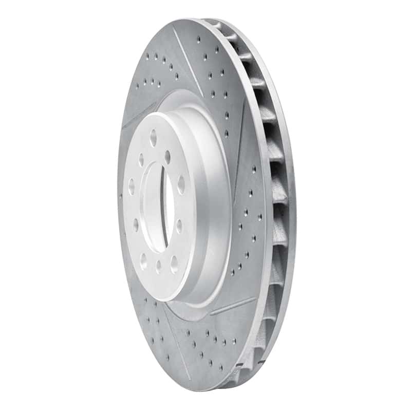 R1 Concepts — R1 01-06 BMW M3 Left Front Drilled & Slotted Geo-Carbon Rotor - view 2