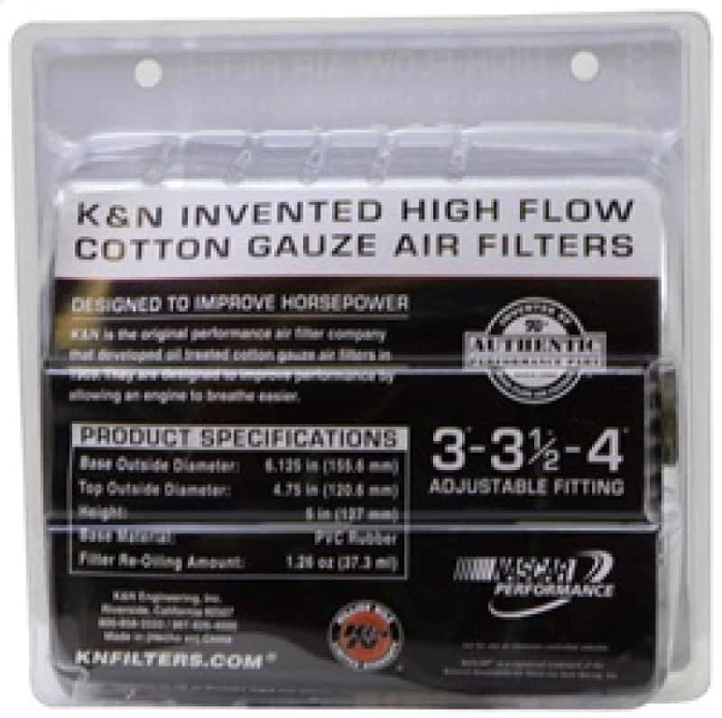 K&N Engineering — K&N Universal Air Filter Chrome Round Tapered Blue - 4in Flange ID x 1.125in Flange Length x 5.5in H
Universal Clamp-On A
Clamp-on Air Filter - view 8