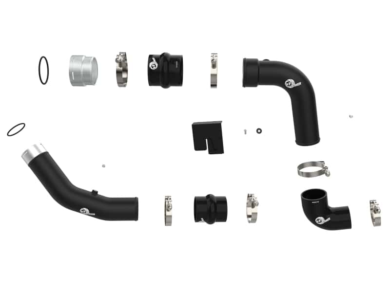 aFe — aFe 23-24 Ford Diesel Trucks V8-6.7L (td) BladeRunner Aluminum Hot and Cold Charge Pipe Kit - Black
Charge Pipe Kit - view 2