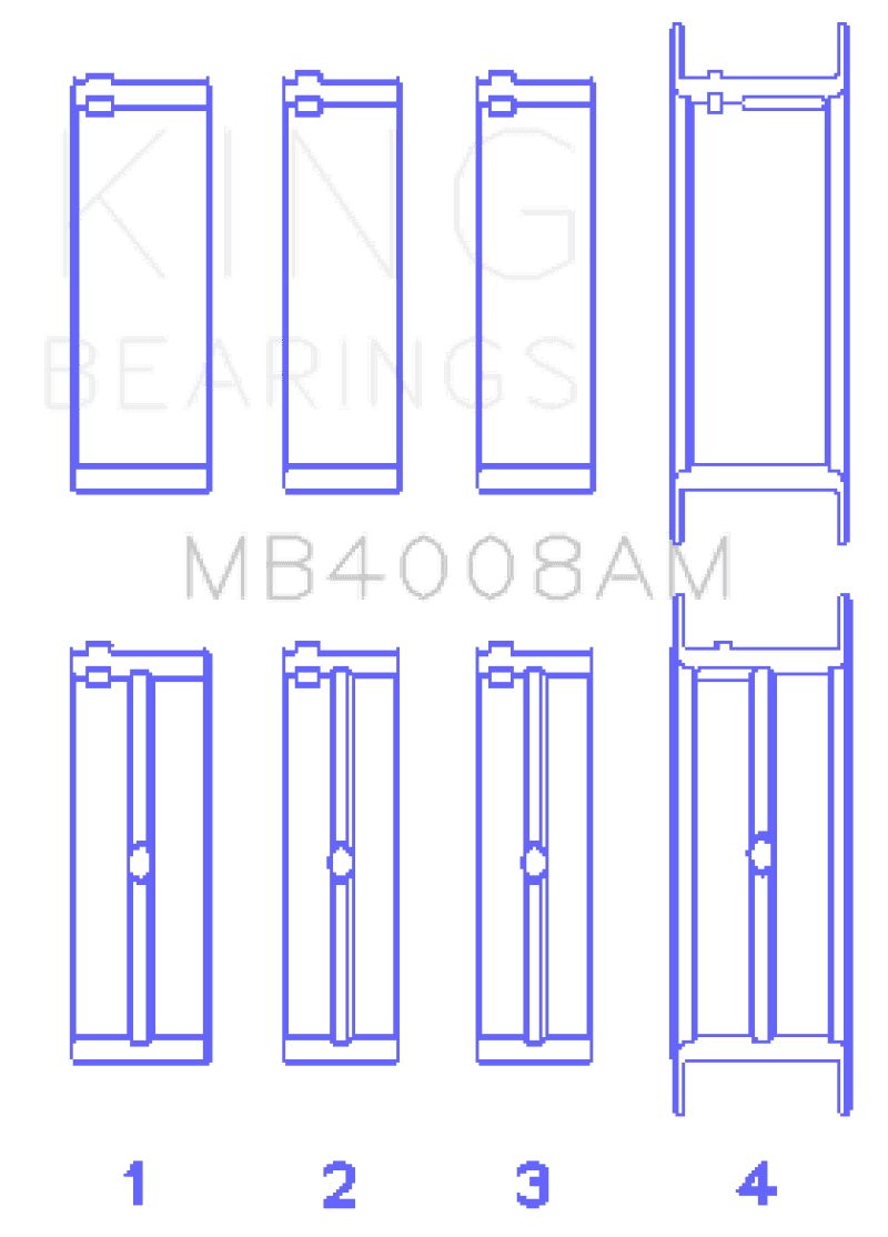King Engine Bearings — King Engine Bearings Nissan VG20E/VG20DET V6 (Size 0.5) Main Bearing Set
Engine Bearing - view 2