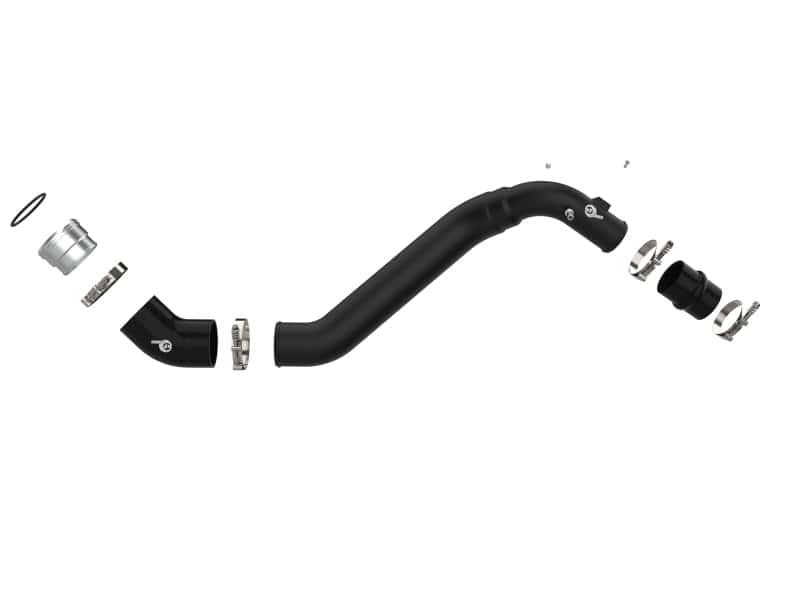 aFe — aFe Bladerunner Intercooler Cold Charge Pipe Black 3.5-2.75in 2021+ Ford F-150 V6-2.7L (tt)
Cold Charge Pipe - view 2