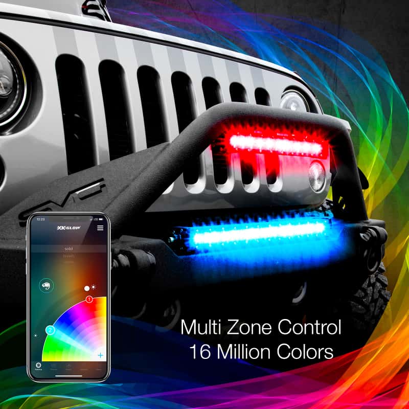 XKGLOW — XK Glow RGBW Light Bar High Power Offroad Work/Hunting Light w/ Bluetooth Controller 14In - view 3