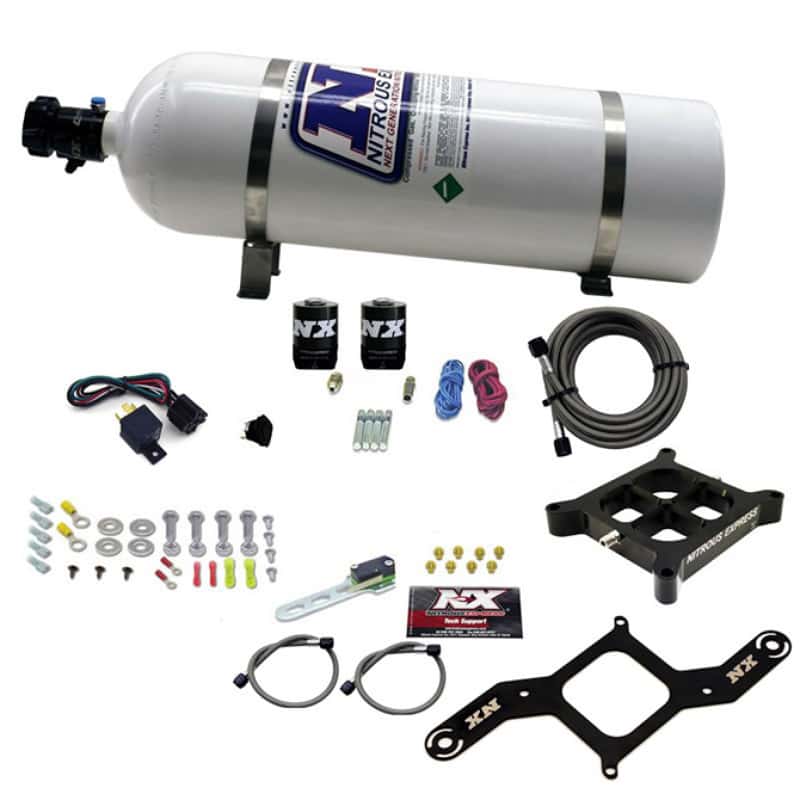 Nitrous Express — Nitrous Express 4150 Single Entry Billet Crossbar Nitrous Plate Kit (50-300HP) w/15lb Bottle
Injection System Kit
N2OSys - view 3