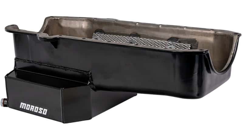 Moroso — Moroso 80-85 Chevy Small Block/Dart (w/2 Pc Seal) Road Race Wet Sump 7qt 7.5in Steel Oil Pan - Black - view 4