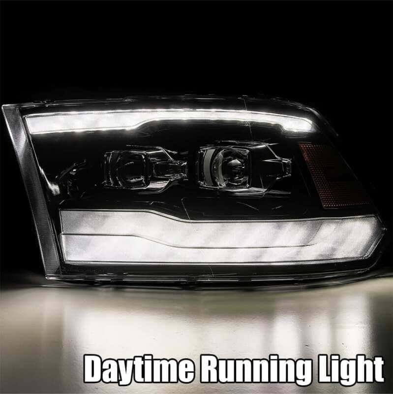 AlphaRex — AlphaRex 09-18 Ram 1500HD LUXX Proj Headlight Plnk Style Jet Blk w/Activ Light/Seq Signal/Smoked DRL
Projector Headlights - view 4