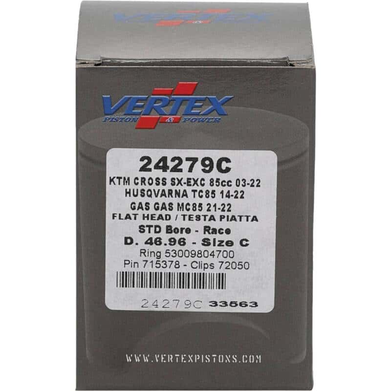 Vertex Pistons — Vertex Piston 09-24 KTM 85 SX 85cc Cast Race Piston Kit - view 3