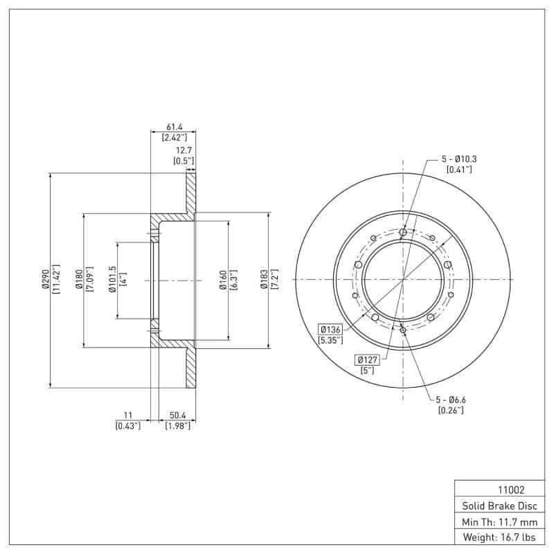 DFC — DFC 74-16 Land Rover Range Rover Rear Brake Rotor
DFC Brake Rotor - view 6