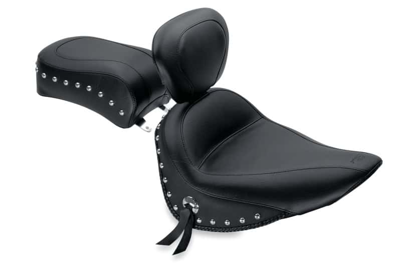 Mustang Motorcycle — Mustang 84-06 Harley Standard Rear Tire Standard Touring Solo Seat w/Driver Backrest Studs - Black - view 1