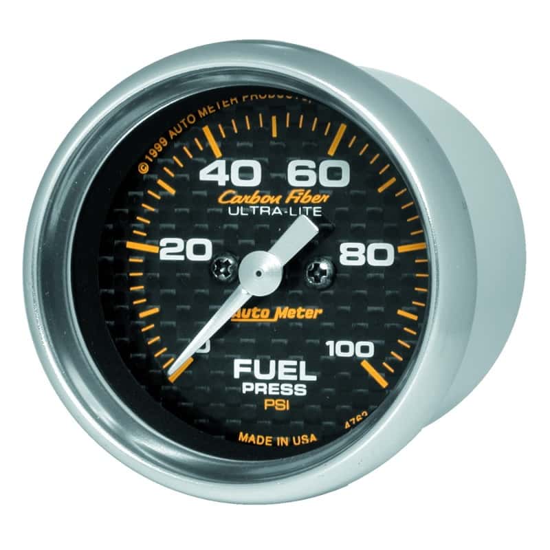AutoMeter — Autometer Carbon Fiber 52mm 100 PSI Electronic Fuel Pressure Gauge
GA 2" FUP S 100psi C - view 4
