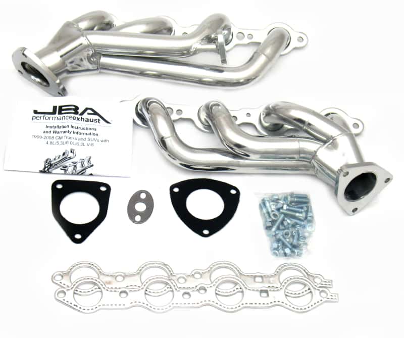 JBA — JBA 99-02 GM Truck 6.0L LS w/o A.I.R. w/EGR 1-5/8in Primary Silver Ctd Cat4Ward Header
Exhaust Header - view 1