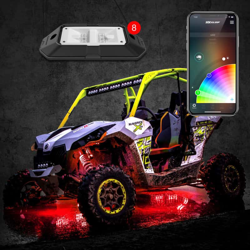 XKGLOW — XK Glow Rock Light Advanced Kit w/ Dual-Mode Dash Mount Controller 8pc 6W LED - view 2