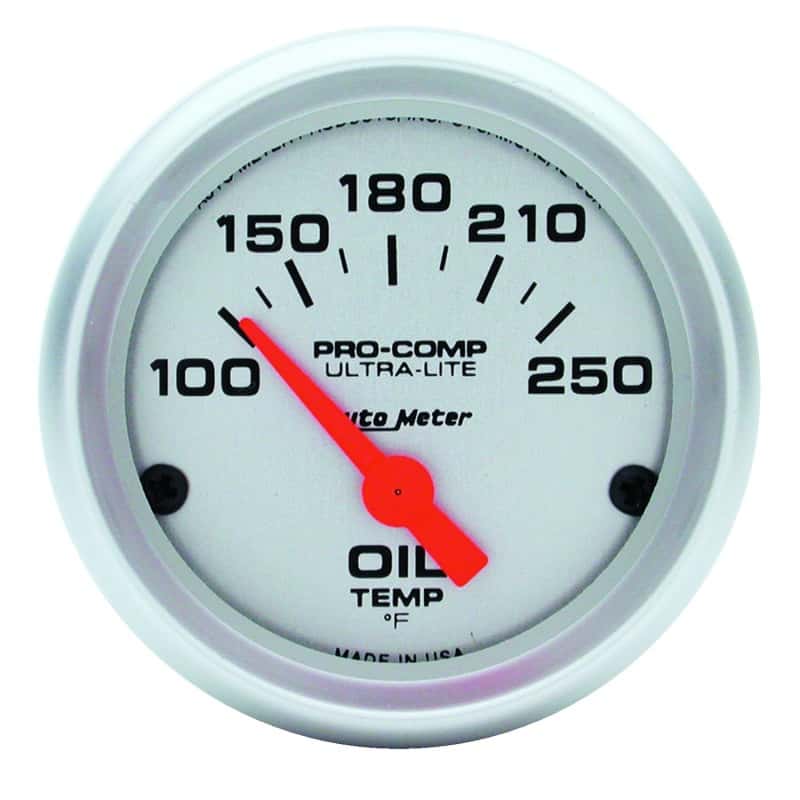 AutoMeter — Autometer Ultra-Lite 52mm 100-250 Deg F Electronic Oil Temperature Gauge
2" OIL TEMP, 100-250 - view 1