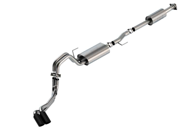 Borla — Borla F-150 2021 5.0L 4dr CC SB EC STB Lariat/KR/Pltnm/LTD 3/2.25 DSE Cat-Back Touring BLK CHR Tips
Cat-Back System - view 1